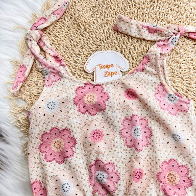 Conj. Regata Favinho Floral e Short em Linho - Rose